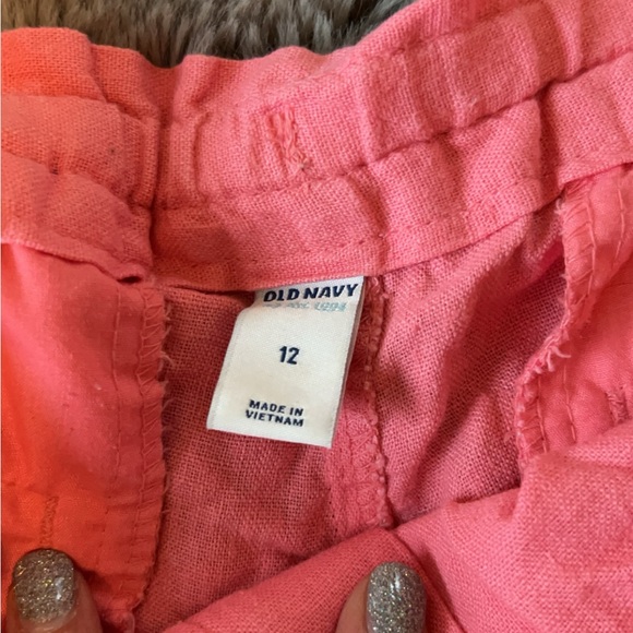 Old Navy size 12 coral/pink linen shorts - Picture 2 of 3